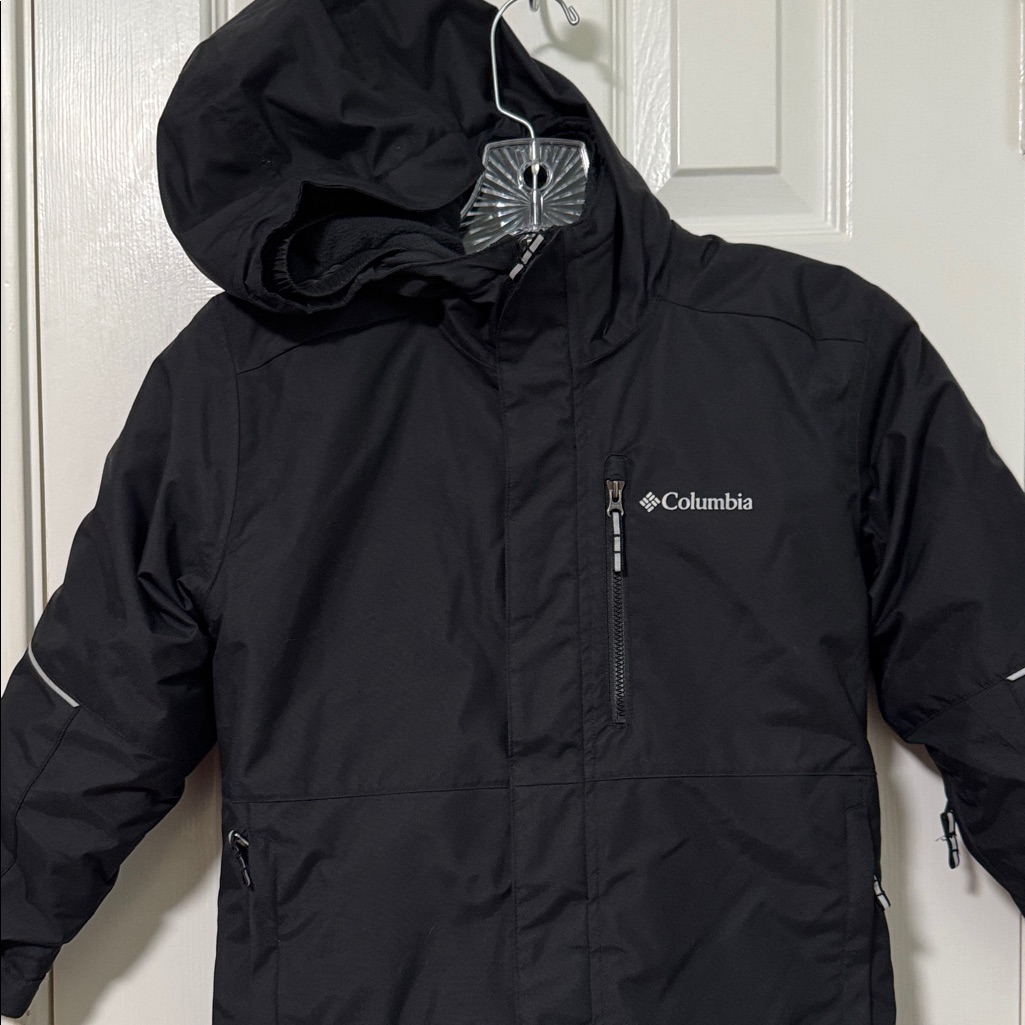 Columbia Kids Black Hooded Ski Jacket